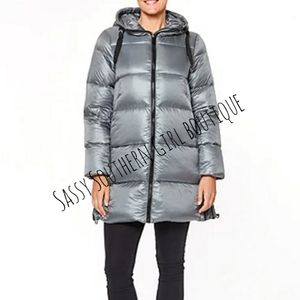 🆕⭐Real Grey goose down hooded puffer parka coat